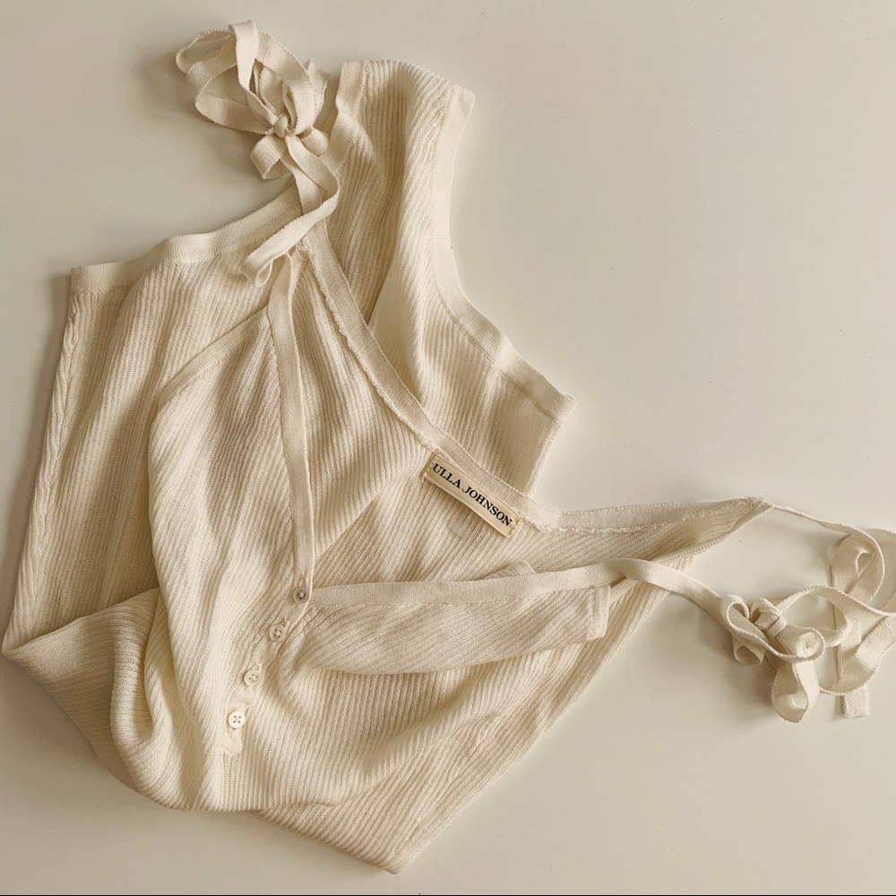 Ulla Johnson Ribbed White Bodysuit XS